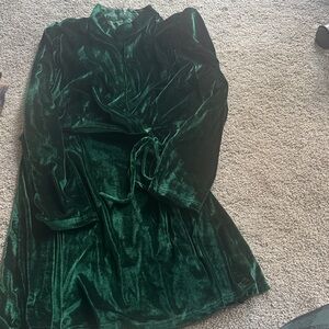 RIHOAS Elegant Green Velvet Women's Coat